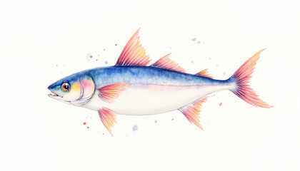 Fototapeta premium A blue and pink fish with a red tail