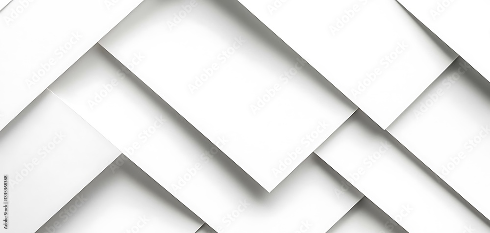 Aufkleber Monochromatic Geometric Layout with Precise Lines and Subtle Shadows