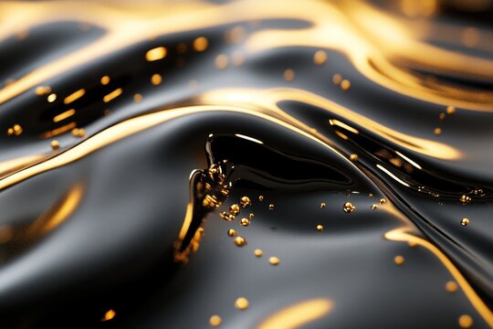 Fluid gold and black abstract texture
