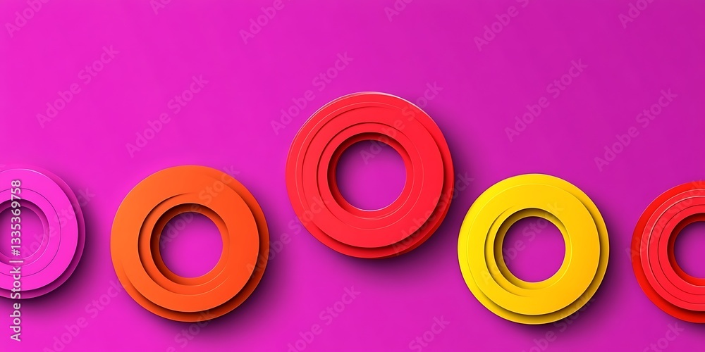 Aufkleber Vibrant array of circular shapes creating a playful and modern design