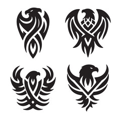 Eagle Logo Collection – Bold Black and White Vector Silhouettes

