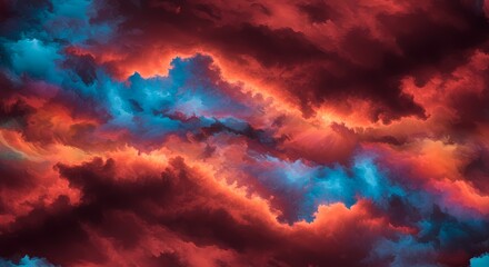 Naklejka premium Cloudscapes dreamy, abstract, watercolor, minimalist. Artistic skies for creative projects Ethereal Clouds painterly, serene, atmospheric Fine art cloud imagery