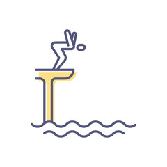 High Diving Vector icon