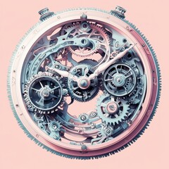 A detailed view showcasing the intricate mechanics of an ornate clock