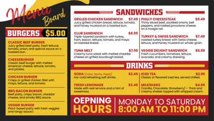 Modern Digital Menu Board Template