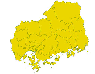 Obraz premium 広島県 地図 かぼちゃ イラスト