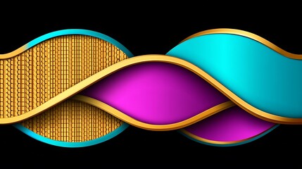 Fototapeta premium Abstract art features layered waves in vibrant and elegant colors