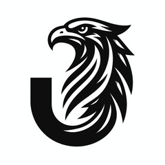 Obraz premium Classic Black Eagle Logo for Professional Branding