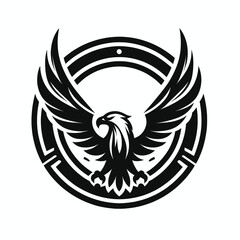Aggressive Black Eagle Logo for Professional Branding