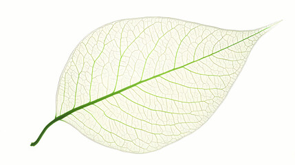 Close-up of a single, translucent leaf, veins visible. Translucent Veins. Illustration