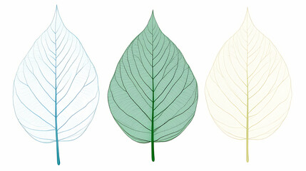 Obraz premium Close-up of leaves showing veins for science education and seasonal decoration. Translucent Veins. Illustration