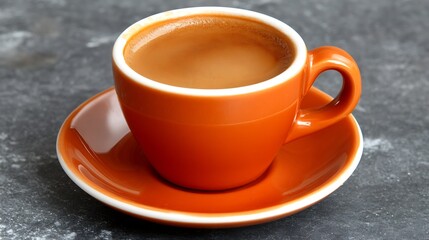 Obraz premium Espresso in orange cup and saucer.