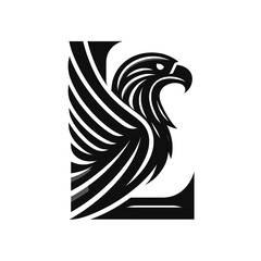 Fototapeta premium Enigmatic Black Eagle Logo for Professional Branding
