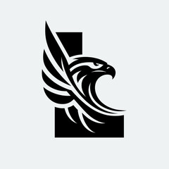 Aggressive Black Eagle Logo for Professional Branding