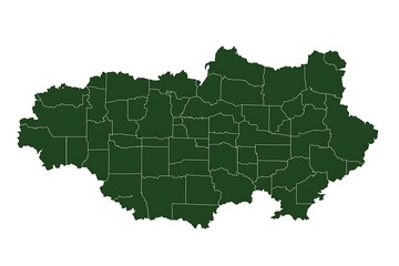 Fototapeta premium A high-quality, minimalist map of Germany featuring a clean green silhouette set against a white background. The state borders are finely outlined, offering a clear representation of the federal state