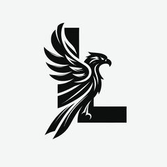 Obraz premium Classic Black Eagle Logo for Professional Branding