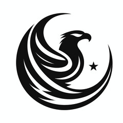 Fototapeta premium Fearsome Black Eagle Logo for Professional Branding