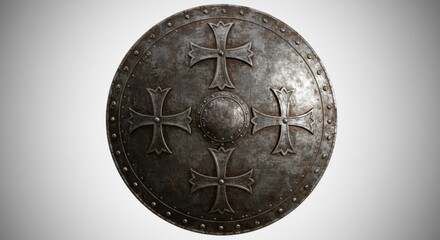 Naklejka premium Antique Metal Shield with Rivets