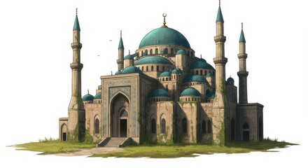 Fototapeta premium Abandoned Medieval Fantasy Mosque in Digital Art