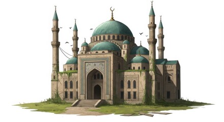 Fototapeta premium Abandoned Medieval Fantasy Mosque in Digital Art