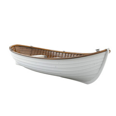White wooden rowboat nautical vessel watercraft art isolated on transparent  background png