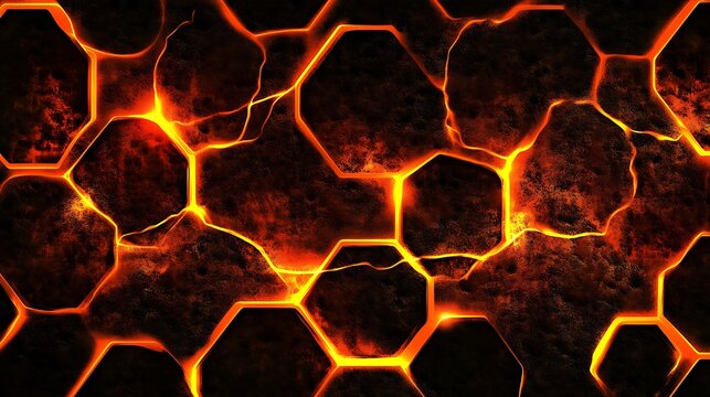 Honeycomb texture with lava flow for backgrounds