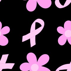 Breast cancer month seamless pink ribbon day mammogram pattern for medical accessories and medicine textiles