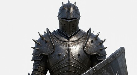 Menacing Armored Knight in Metal and Steel