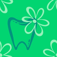 Medicine seamless teeth pattern for wrapping paper and fabrics and linens