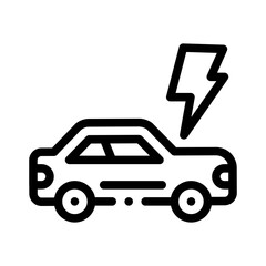 electric car line icon