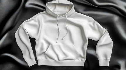 Hoodie mockup on black silk background. for sale