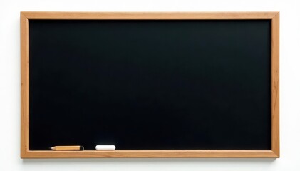 Classic black chalkboard, isolated on pure white , education, grey, teaching