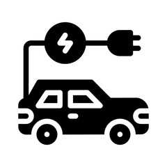 plug in car glyph icon