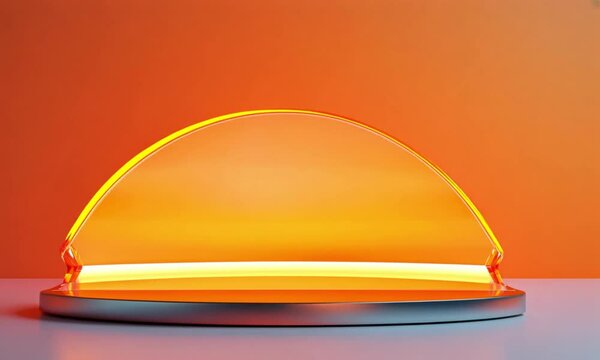 Futuristic Orange Dome on a Platform