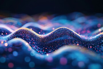 Obraz premium Abstract Digital Waves - Futuristic Technology Art