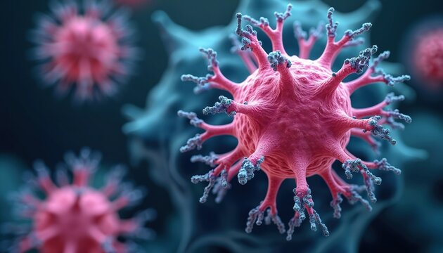 Close-up of CAR T-cell therapy 3D rendering. Chimeric antigen receptor special protein genetically modified T cells, anticancer immunotherapy oncolytic treatment, medication research for autoimmune