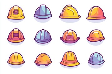 Variety of Construction Hard Hats (1)