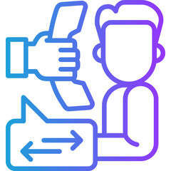 Support Automation line gradient icon