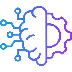 Machine Learning line gradient icon