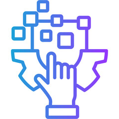 Digital Transformation line gradient icon