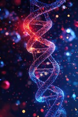 Obraz premium Double-stranded DNA molecule on a dark background