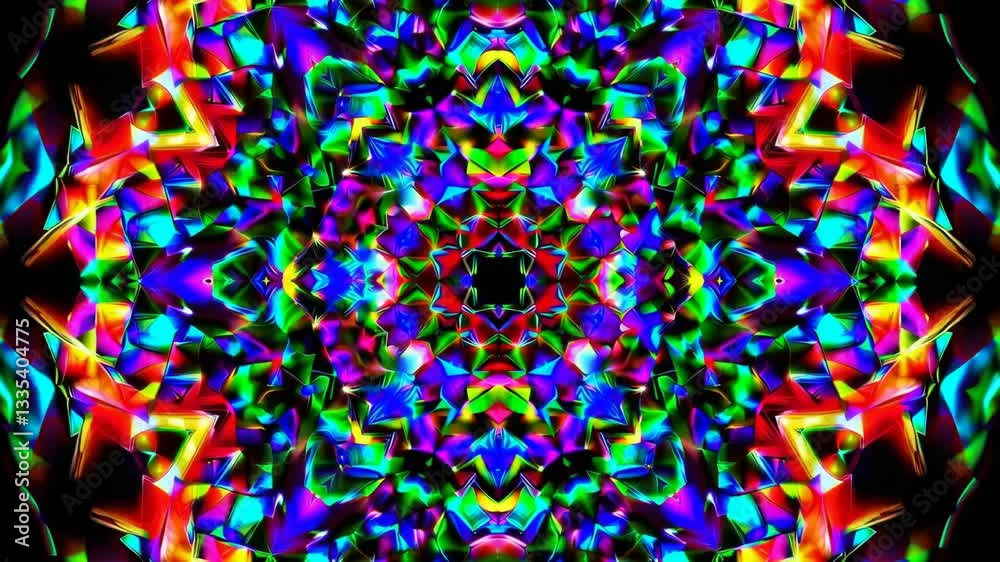 Aufkleber vibrant kaleidoscope pattern of colorful geometric shapes. psychedelic art design