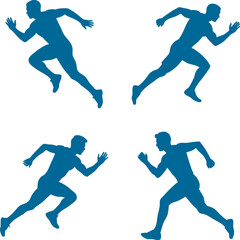 Running Man Silhouette Set | Dynamic Runner Vector Collection