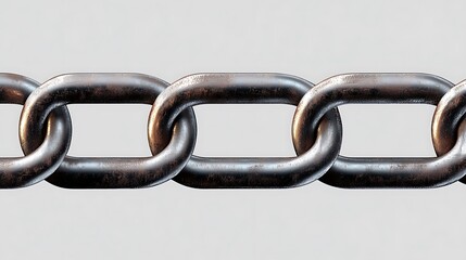 Fototapeta premium Rusty metal chain links on white background.