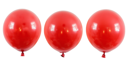 Red balloons isolated on white background