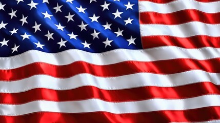 Naklejka premium A detailed view of the American flag's stars and stripes