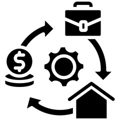 Life Cycle Cost glyph icon