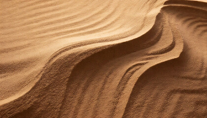 Fototapeta premium Wave trail on the sand forming a stylized wave, minimal and conceptual composition, natural and soft light.
