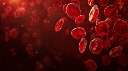 Fototapeta premium Red Blood Cells Flowing in Bloodstream for Medical and Health Concepts