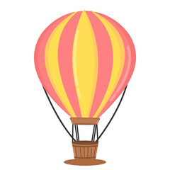 Naklejka premium Hot air balloon vector illustration isolated on white background
